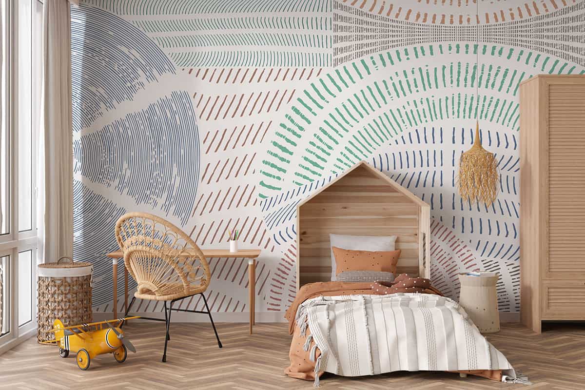 Behang-kinderkamer-Kleurrijke-streepjes-Johnnywallpaper