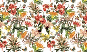 Tropische bloemenpracht op kinderkamerbehang