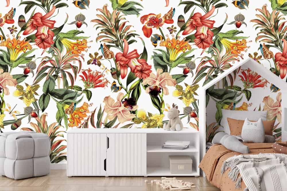 Tropische bloemenpracht voor kinderkamer
