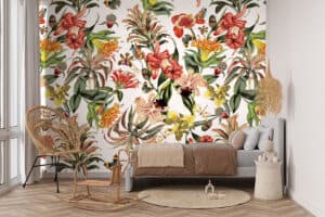 Tropische bloemenpracht voor babykamer