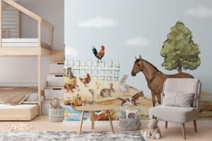 Dierenleven op de boerderij fotobehang