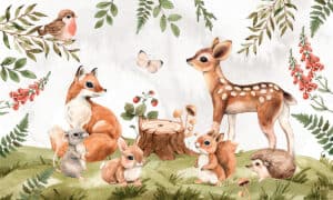 Kleine vriendjes tussen bomen in het bos