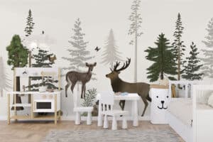 Behang met schatten van het bos