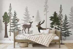 Schatten van het bos op kinderkamerbehang