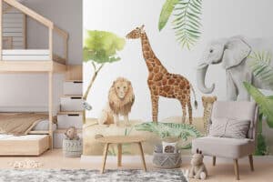 Op safari in Afrika met wilde dieren op fotobehang