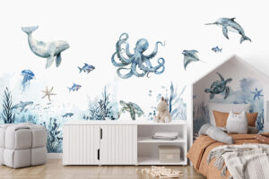 Onder de blauwe zee fotobehang