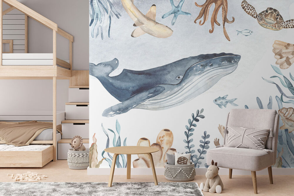 Wondere onderwaterwereld kinderkamerbehang