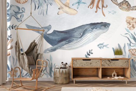 Behang met de wondere onderwaterwereld
