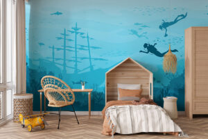 Scheepswrak onder water decoratie