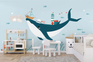Vrolijke waterdieren babykamer