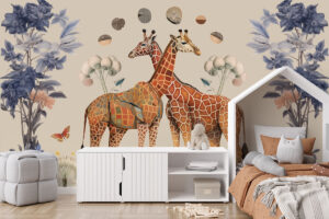 Giraffen kunst voor kinderkamer