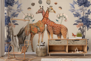 Giraffen kunst op muurdecoratie