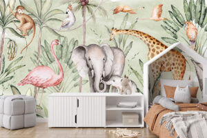 De grote dierenwereld op kinderbehang