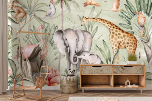 Behang met de grote dierenwereld