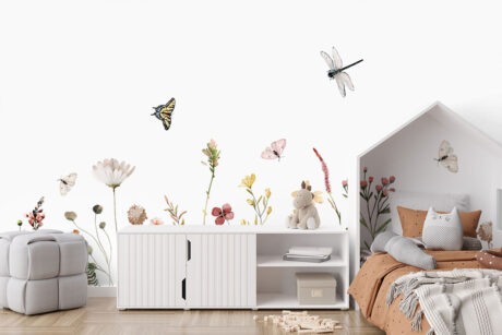 Behang met wilde bloemenweide