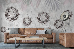 Zachte print met groene en roze tinten