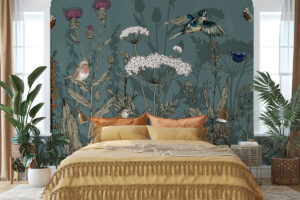 Kleurrijk ontwerp met vlinders en gras