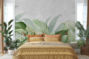 Mintgroene bladprint