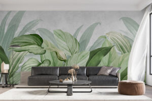 Frisse wanddecoratie met bladeren