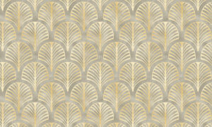 Fotobehang met gouden palmbladeren