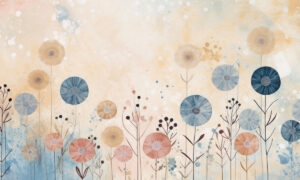 Fotobehang met bloemen in pastelkleuren