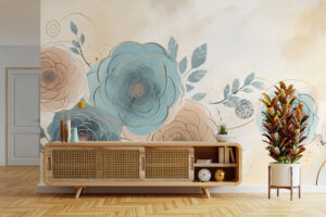 Aquarelontwerp met elegante blauwe tonen