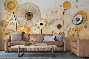 Levendige print met oranje en gele tinten