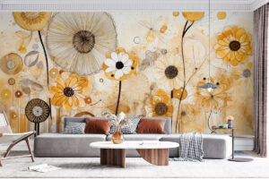 Zonnige wanddecoratie met warme sfeer