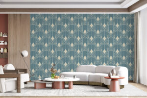 Behang met grafische art deco lijnen