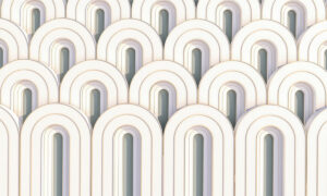 Behang met pastelbogen en gouden glans