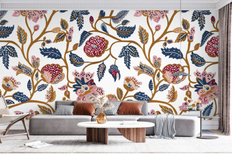 Kleurrijk botanisch dessin