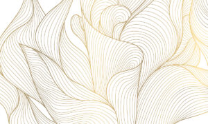 Behang met gouden lijnen in moderne stijl