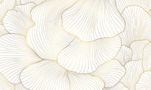 Behang met gouden organische vormen