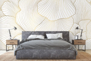 Behang met gouden accenten en ritme