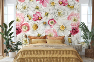 Witte en roze ranonkels