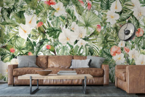 Behang met levendige exotische uitstraling