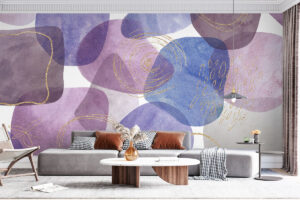 Behang met expressieve aquarelstructuur