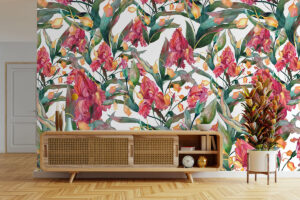 Groene bladerenprint