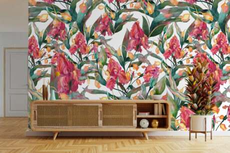 Groene bladerenprint