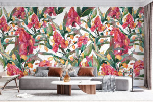 Tropisch dessin met levendige bloemendetails