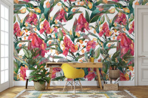 Kleurrijk bloemenmotief met expressie