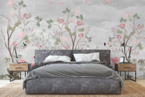 Flamingo motief op zachte achtergrond