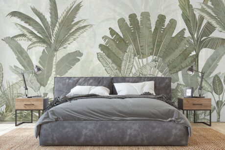 Palmbladpatroon in tropische tinten