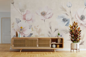 Zachte bloemenprint voor romantisch interieur