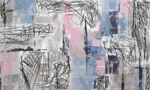 Abstract fotobehang met penseelstreken