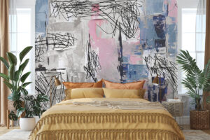 Expressieve verfprint in zachte tinten