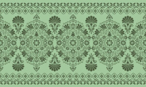 Folk art bandana fotobehang in groentinten