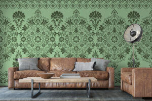 Levendige folk patronen in groen