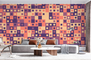 Abstract pixeldesign in paarse tinten