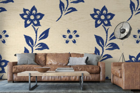 Delftsblauw patroon met bloemen